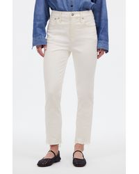 Madewell - The Perfect Vintage High Rise Tapered Leg Raw Hem Jeans - Lyst