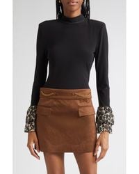 Ramy Brook - Vickiana Mock Neck Bell Sleeve Top - Lyst