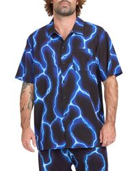 Volcom - X Travis Spinks Earth Tripper Short Sleeve Stretch Button-up Shirt - Lyst