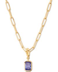 Brook and York - Mackenzie Birthstone Paper Clip Chain Pendant Necklace - Lyst