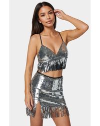 Bebe - Lace Shrug And Sequins Cami - Lyst