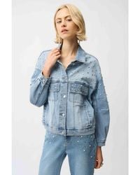 Joseph Ribkoff - Denim Oversized Jacket With Pearls And Studs - Lyst