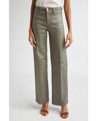 L'Agence - Scottie High Waist Coated Wide Leg Jeans - Lyst