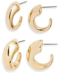 Open Edit - Set Of 2 Tapered Hoop Earrings - Lyst