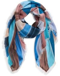 Echo - Painted Chevron Print Silk Square Scarf - Lyst