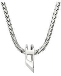DIESEL - D Logo Ring Pendant Necklace - Lyst