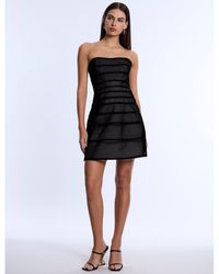 BCBGMAXAZRIA - Sheer Volume Strapless Dress - Lyst