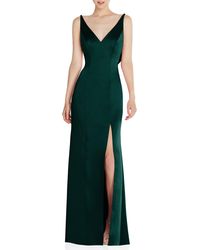 After Six - Cowl Back Charmeuse Gown - Lyst