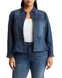 Wit & Wisdom - Peplum Denim Jacket - Lyst