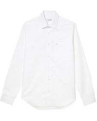 Lacoste - Regular Fit Solid Poplin Button-Up Shirt - Lyst