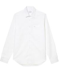 Lacoste - Regular Fit Solid Poplin Button-Up Shirt - Lyst