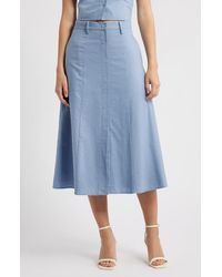 Wayf - Cynthia Button-Through Midi Skirt - Lyst