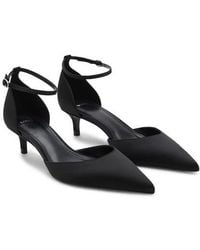 Mango - Ankle Strap Pointed Toe Kitten Heel Pump - Lyst