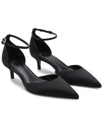 Mango - Ankle Strap Pointed Toe Kitten Heel Pump - Lyst