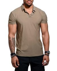 Maceoo - Geo Pattern Stretch Nylon Polo - Lyst