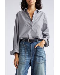 Nili Lotan - Yorke Stripe High-low Cotton Shirt - Lyst