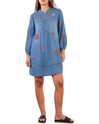 Billy T - La La La Embroidered Long Sleeve Denim Dress - Lyst