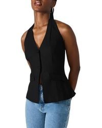 Steve Madden - Brielle Linen Blend Halter Vest - Lyst