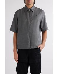 Givenchy - Wool Short Sleeve Zip-up Shirt - Lyst