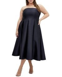 City Chic - Tiffany Strapless Fit & Flare Dress - Lyst