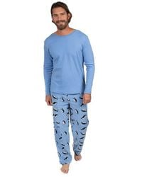 Leveret - Cotton Top & Fleece Pants Printed Matching Family Holiday Pajama Set - Lyst