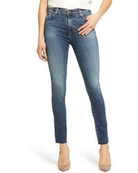 AG Jeans - Farrah High Waist Raw Hem Ankle Skinny Jeans - Lyst