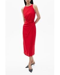 Mango - Bow Waist Linen Blend Midi Dress - Lyst