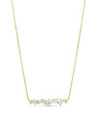 SHYMI - Multi Shape Prong Set Bar Necklace - Lyst