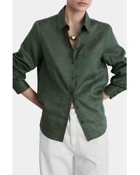 Mango - Lino Linen & Cotton Button-Up Shirt - Lyst