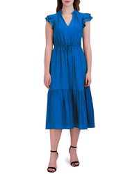 Julia Jordan - Ruffle Sleeve Midi Dress - Lyst