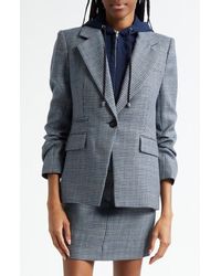 Veronica Beard - Battista Houndstooth Check Virgin Wool Jacket With Hooded Dickey - Lyst