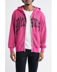 Pleasures - Twitch Graphic Waffle Knit Zip Hoodie - Lyst