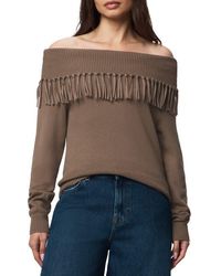 Splendid - Simone Fringe Off The Shoulder Sweater - Lyst