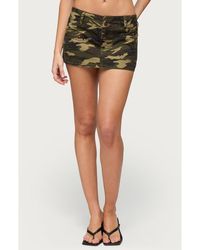 Edikted - Liorah Studded Camo Miniskort - Lyst