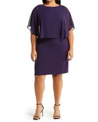 Connected Apparel - Cape Sleeve A-line Dress - Lyst