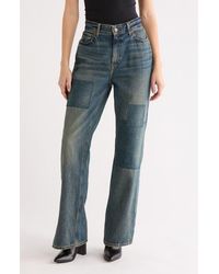 GOOD AMERICAN - The Khloé High Waist Patch Denim Straight Leg Jeans - Lyst