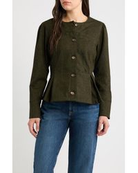 Wit & Wisdom - Puff Shoulder Button Front Jacket - Lyst