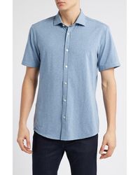 BOSS - Roan Knit Short Sleeve Button-Up - Lyst