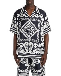 Dolce & Gabbana - Marina Print Silk Twill Button-up Shirt - Lyst