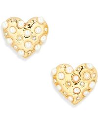 Lele Sadoughi - Celestial Faux Pearl Heart Stud Earrings - Lyst