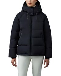 Mackage - Edana City Mg Logo Jacquard 800 Fill Power Down Puffer Coat With Removable Hood - Lyst