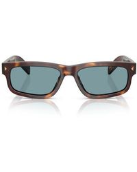 Prada - 57Mm Polarized Rectangular Sunglasses - Lyst