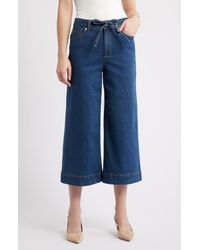 Anne Klein - Wide Leg Drawstring Jeans - Lyst