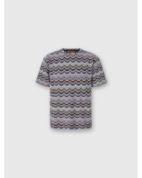 Missoni - Crew Neck T-Shirt With Geometric Zigzag - Lyst