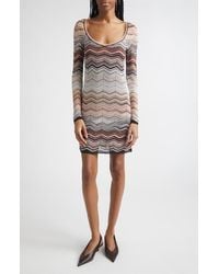 Missoni - Metallic Zigzag Sequin Long Sleeve Sweater Dress - Lyst