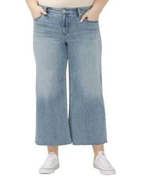 Silver Jeans Co. - Suki Curvy Raw Hem Ankle Wide Leg Jeans - Lyst