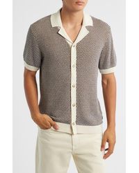 BOSS - Iconico Textured Knit Camp Shirt - Lyst
