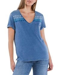 Billy T - Super Star Embroidered V-Neck T-Shirt - Lyst