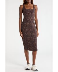Mpg - Leopard Print Midi Dress - Lyst