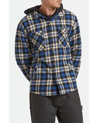Brixton - Bowery Quilted Hooded Plaid Flannel Snap-Up Jacket - Lyst